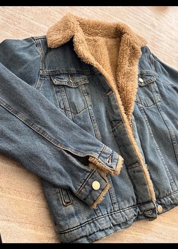Kürklü Gri Kadın Denim Ceket