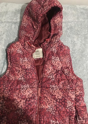 Kız Çocuk Kapüşonlu Desenli Fuşya Yelek - Görsel 5