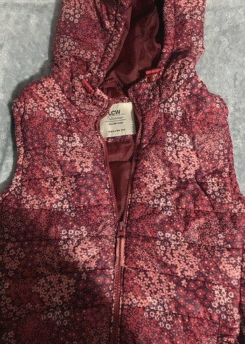 Kız Çocuk Kapüşonlu Desenli Fuşya Yelek - Görsel 4