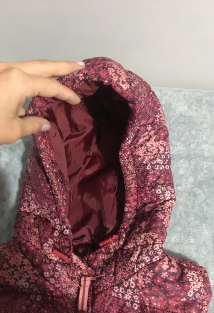 Kız Çocuk Kapüşonlu Desenli Fuşya Yelek - Görsel 3