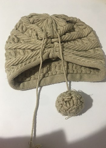 Kadın Bej Örgü Bere - Görsel 3