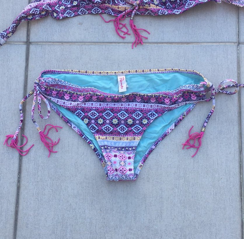 Mor Dantel Detaylı Bohem Bikini PENTİ - Görsel 3