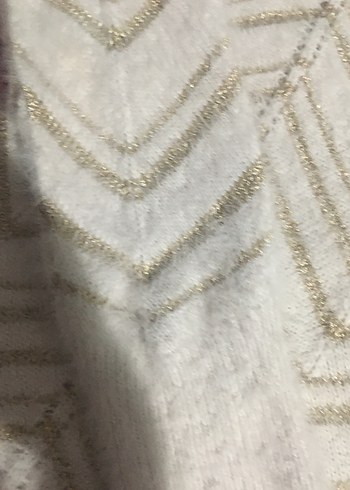 Nakışlı Bohem Beyaz Triko Kazak - Görsel 4