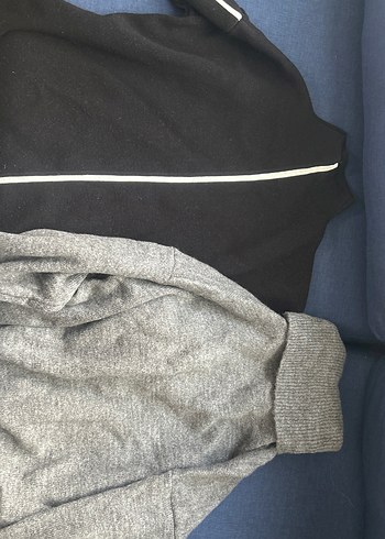 Gri boğazlı kazak ve balıkçı yaka siyah kazak - Görsel 2