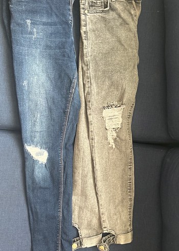 Koyu mavi ve gri 2 li pantolon - Görsel 3