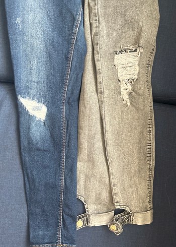 Koyu mavi ve gri 2 li pantolon - Görsel 2