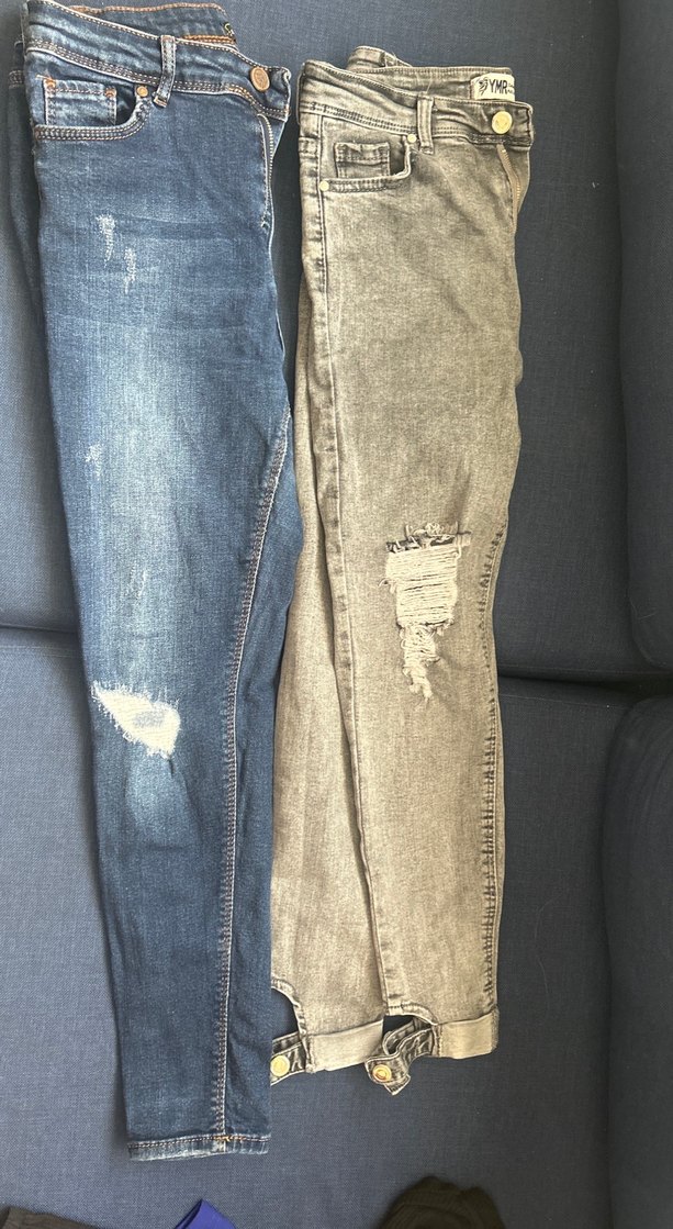 Koyu mavi ve gri 2 li pantolon - Görsel 3