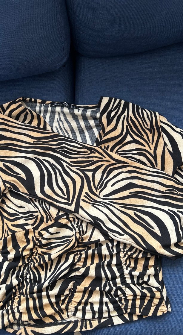 Kadın zebra desenli gömlek - Görsel 2