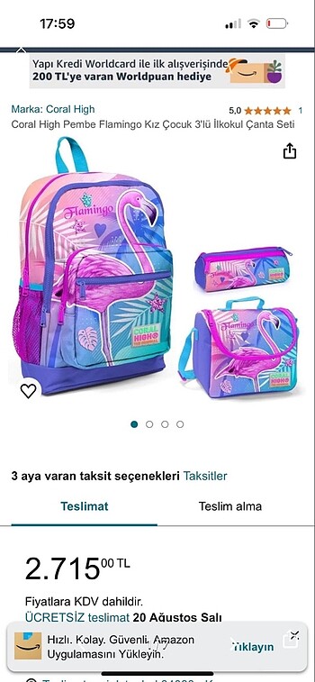  Coral Hıgh çanta bir yıl kullanıldı