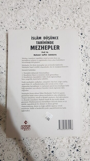  İslam Düşünce Tarihinde Mezhepler , Prof. Dr. Mehmet Saffet Sarı