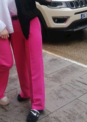 Koyu Pembe Kadın Regular Fit Kumaş Pantolon