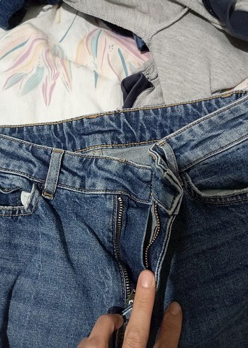 s Beden mavi Renk Kadın Mavi Loose Fit Midi Kot Pantolon