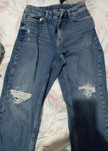 Kadın Mavi Loose Fit Midi Kot Pantolon