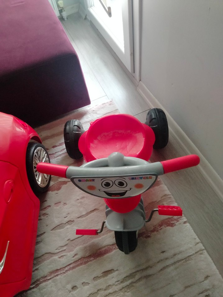 Renkli Pembe Üç Tekerlekli Bisiklet - Görsel 4