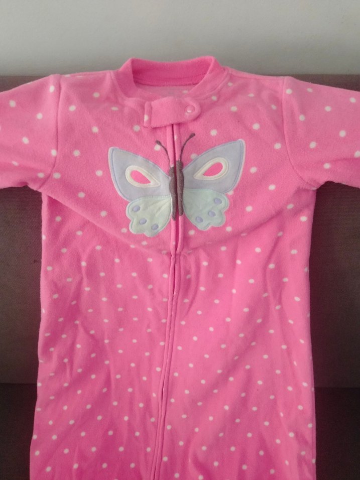 Kız Çocuk Pembe Fermuarlı Polar Uyku Tulumu - Görsel 4