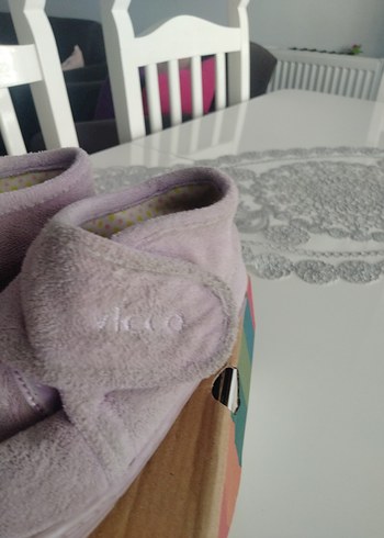 Kızlar için Mor Velcro panduf - Görsel 5