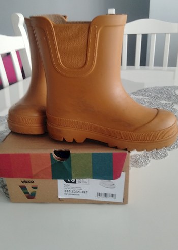 23 Beden hardal Çocuk Kauçuk Botlar Velcro yağmur cizmesi