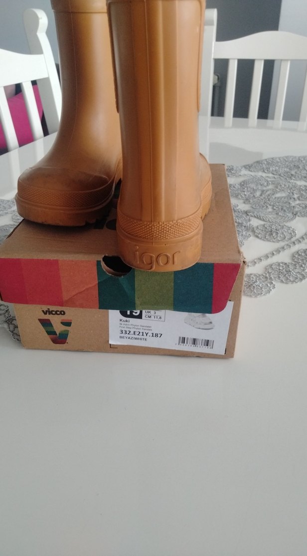 hardal Çocuk Kauçuk Botlar Velcro yağmur cizmesi - Görsel 4