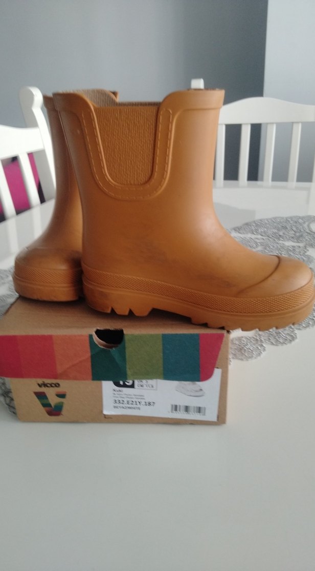 hardal Çocuk Kauçuk Botlar Velcro yağmur cizmesi - Görsel 3