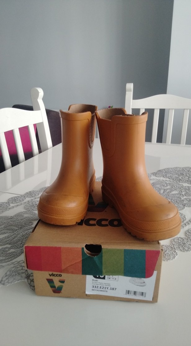 hardal Çocuk Kauçuk Botlar Velcro yağmur cizmesi - Görsel 2