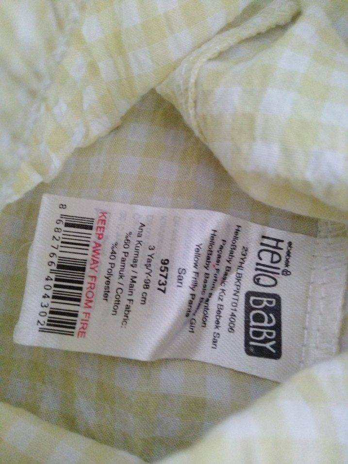 Kız Çocuk Sarı Keten Bol Kesim Pantolon - Görsel 5