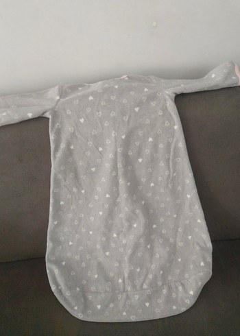 Kız Bebek Gri Fermuarlı Polar Uyku Tulumu m beden - Görsel 5