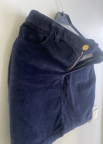 Lacoste Koyu Lacivert Kadife Mini Etek