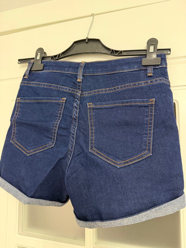 Defacto Kadın Mavi Mini Kot Şort - Görsel 2