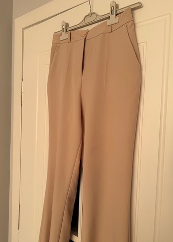 Tuğba krem Kadın Kemerli Kumaş Pantolon - Görsel 2