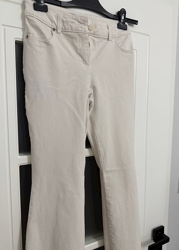 Yusuf Özdemir Bej Kadın Keten Kumaş Pantolon - Görsel 2