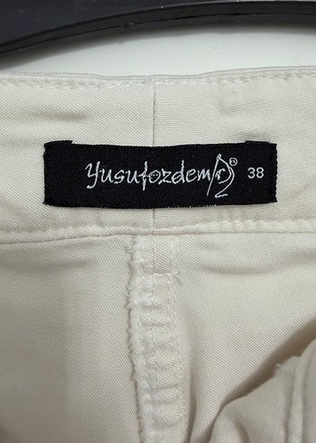 Yusuf Özdemir Bej Kadın Keten Kumaş Pantolon - Görsel 3