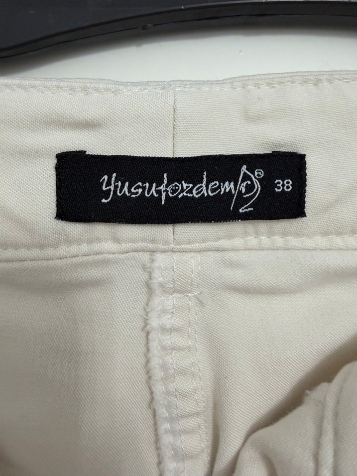 Yusuf Özdemir Bej Kadın Keten Kumaş Pantolon - Görsel 3