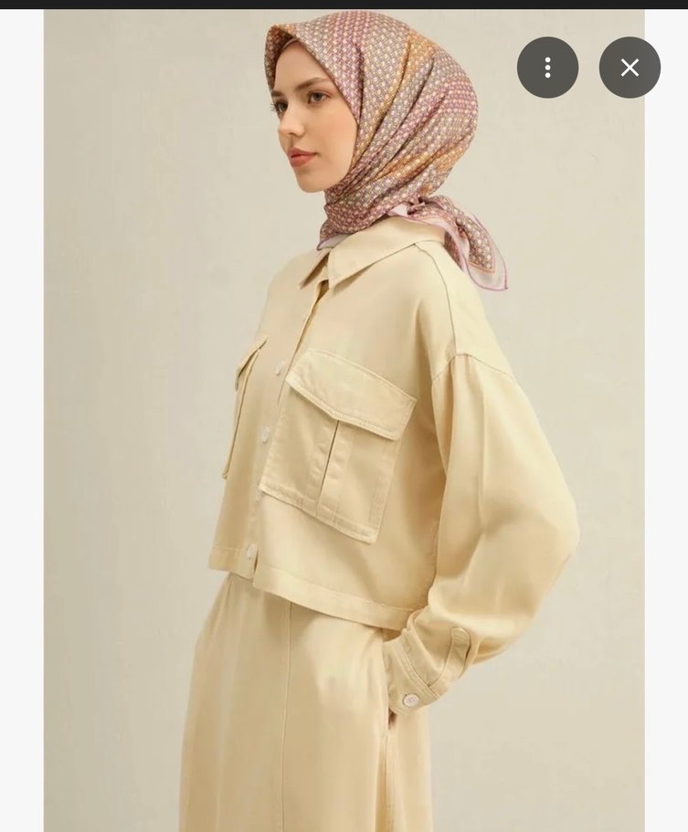 Bej lila Pastel Desenli Bohem Tarz eşarp - Görsel 2