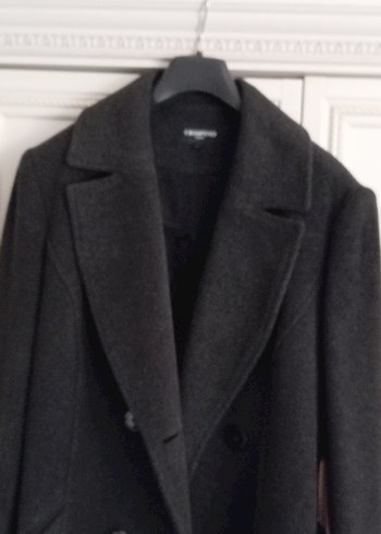 Crıspıno Antrasit Rengi Uzun Kuşaklı Kaban - Görsel 4