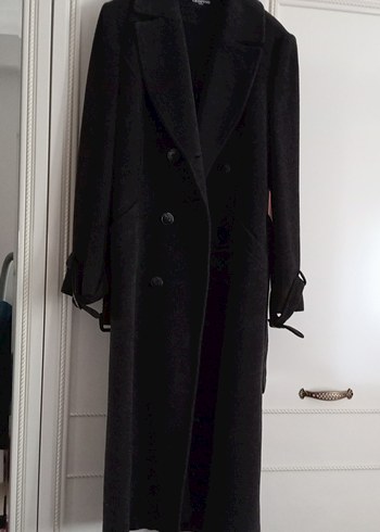 Crıspıno Antrasit Rengi Uzun Kuşaklı Kaban - Görsel 2