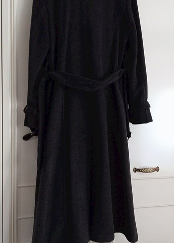 Crıspıno Antrasit Rengi Uzun Kuşaklı Kaban - Görsel 8