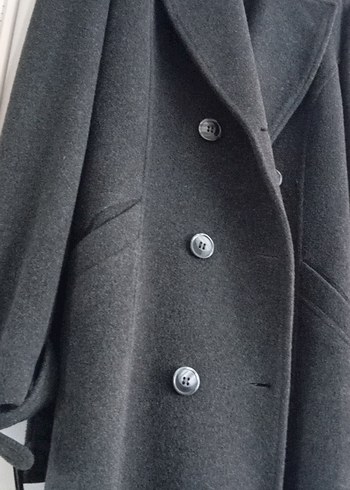 Crıspıno Antrasit Rengi Uzun Kuşaklı Kaban - Görsel 6