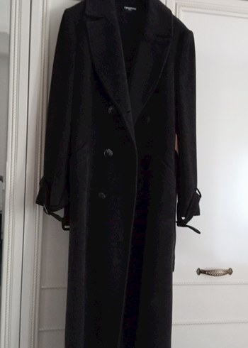 Crıspıno Antrasit Rengi Uzun Kuşaklı Kaban - Görsel 3