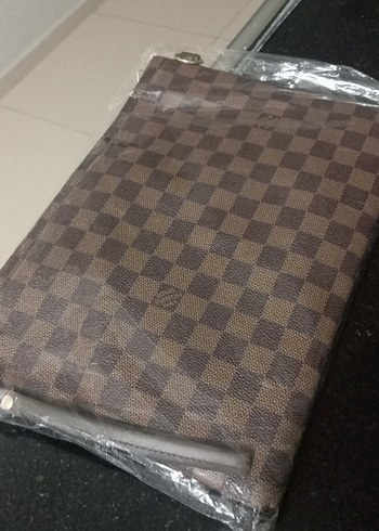 Kahverengi Kareli Deri Kadın Çanta - Görsel 6