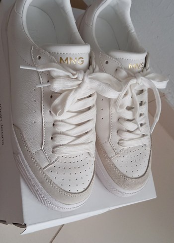 Mango Beyaz Bağcıklı Kadın Spor Ayakkabı - Görsel 4