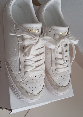 Mango Beyaz Bağcıklı Kadın Spor Ayakkabı - Görsel 5