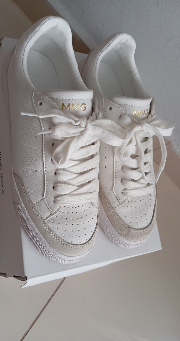 Mango Beyaz Bağcıklı Kadın Spor Ayakkabı - Görsel 4