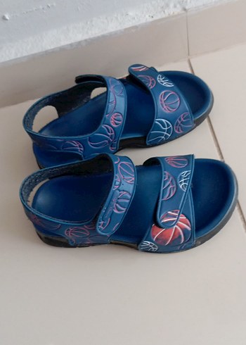 Ceyo marka Basketbol Desenli Mavi Çocuk Sandalet 25 numara - Görsel 4