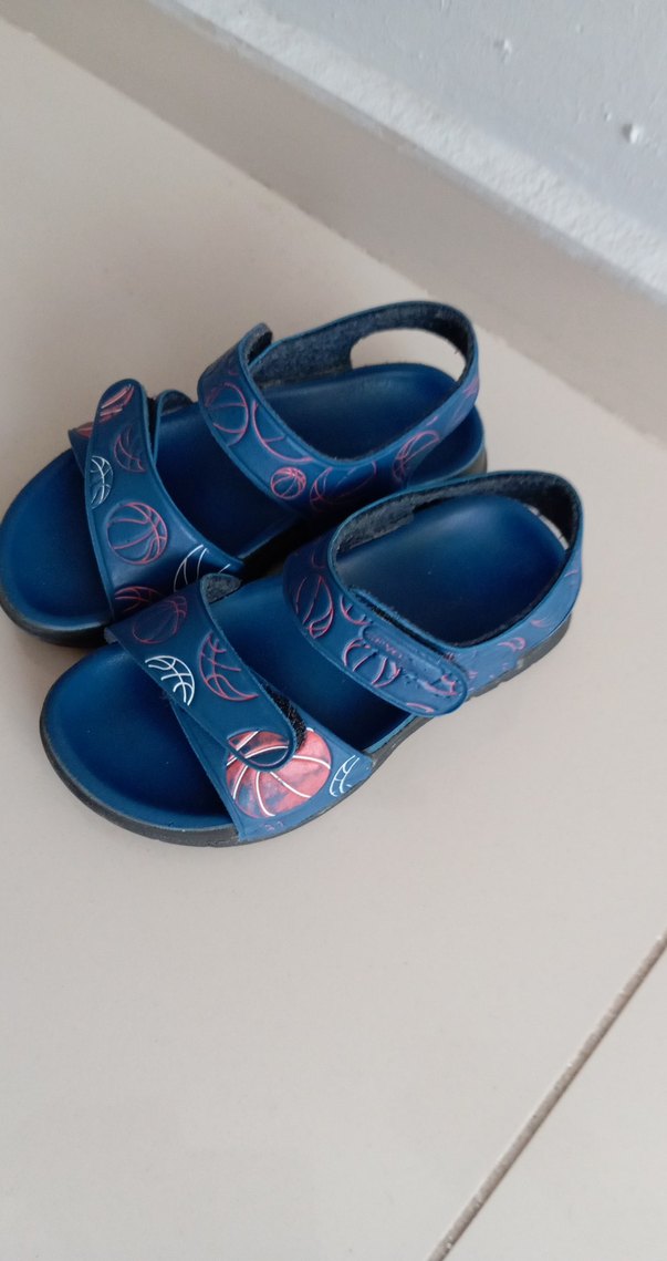 Ceyo marka Basketbol Desenli Mavi Çocuk Sandalet 25 numara - Görsel 3