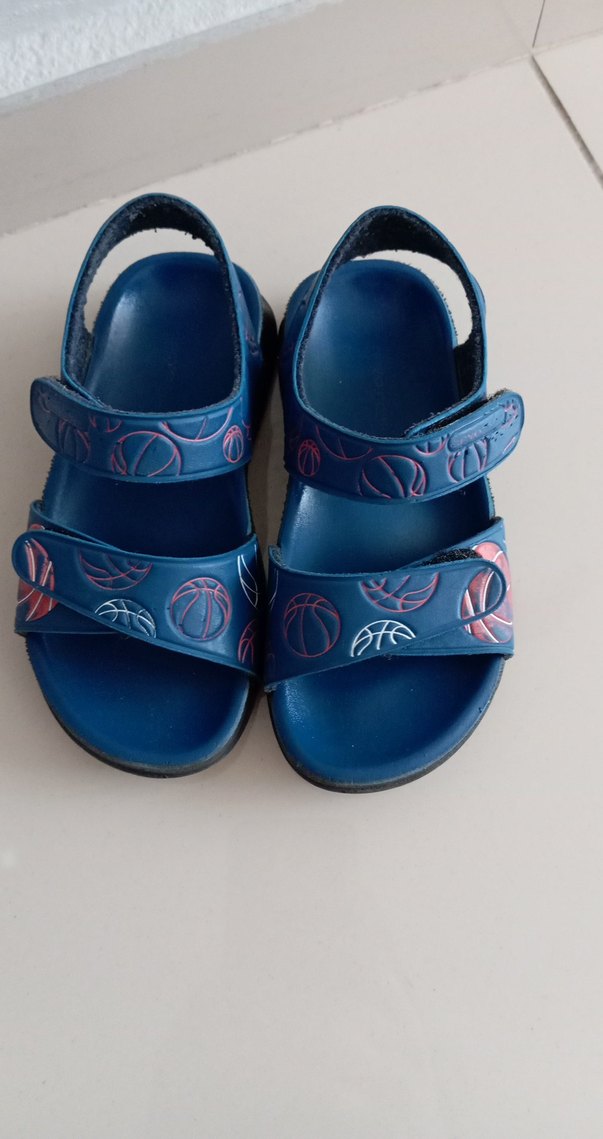 Ceyo marka Basketbol Desenli Mavi Çocuk Sandalet 25 numara - Görsel 2