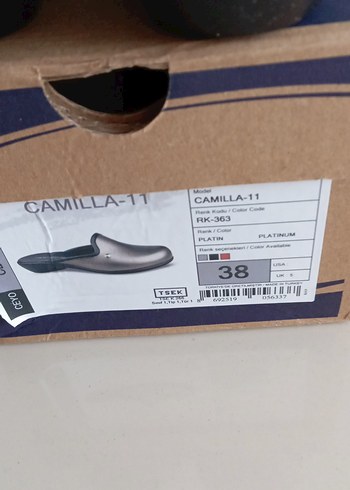 Ceyok Platin Rengi Kadın Dolgu Topuk Terlik - Görsel 6