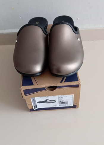 Ceyok Platin Rengi Kadın Dolgu Topuk Terlik - Görsel 3