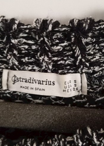 Stradivarius Gri Siyah Örgü Kadın Kazak, Salaş Kesim - Görsel 4