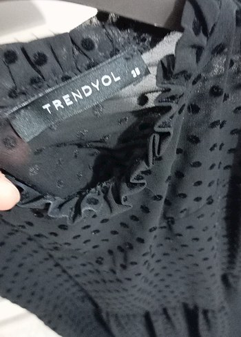 V Yaka Siyah Puantiyeli Uzun Elbise 38 beden - Görsel 7