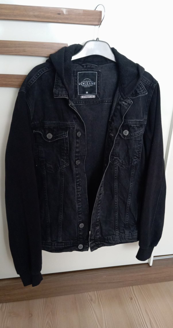 LCW Waikiki Siyah Düğmeli Unisex Kot Ceket M beden - Görsel 3